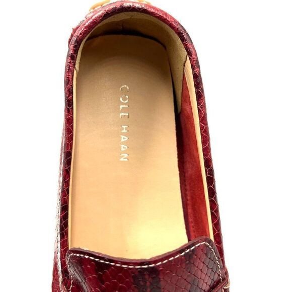 Cole Haan Leather Snakeskin Print Driver - Picture 9 of 11